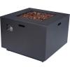 Christopher Knight Home Wellington Outdoor Iron 33″ Square Fire Pit – 50,000 BTU, Dark Grey(Dark Grey)