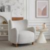 Christopher Knight Home Wingback Accent Chair, Fabric Club Chair, Upholstered Armchair, Curved Backrest Single Sofa, Soft Cushion Seating, Lounge Seat for Living Room Reading Home Rest, Off White(Off White)