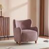 Christopher Knight Home Wingback Accent Chair, Fabric Club Chair, Upholstered Armchair, Curved Backrest Single Sofa, Soft Cushion Seating, Lounge Seat for Living Room Reading Home Rest, Off White(Dusty Orchid)