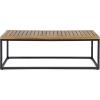 Drew Outdoor Industrial Acacia Wood and Iron Bench, Teak and Black(Teak Finish/Black Metal)