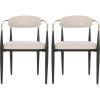 Elmore Upholstered Dining Chairs – Iron – Beige/Black/Gold (Set of 2)(Beige + Black + Gold)