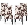 Evelyn Contemporary Velvet Dining Chairs (Set of 4), Cow Print