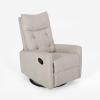 Great Deal Furniture Christopher Knight Home Ishtar Glider Swivel Push Back Nursery Recliner, 35.75D x 25W x 39H in, Beige, Black(Beige  Black)