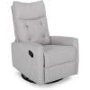 Great Deal Furniture Christopher Knight Home Ishtar Glider Swivel Push Back Nursery Recliner, 35.75D x 25W x 39H in, Beige, Black(Light Gray  Black)