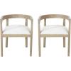 Ladieu Tub Dining Chairs – Fabric and Wood – Light Ash/Beige (Set of 2)(Light Ash + Almond)