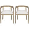 Ladieu Tub Dining Chairs – Fabric and Wood – Light Ash/Beige (Set of 2)(Light Ash + Beige)