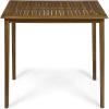 Polaris Outdoor Minimalist Acacia Wood Rectangle Bar Table – Teak Finish
