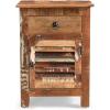 Salome Wooden Side Table with Drawer, Distressed Paint