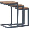 Savannah Fir Wood and Iron Nesting Side Tables (Set of 3) – Antique Brown