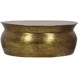 Blairmont Handcrafted Drum Coffee Table – Aluminum – Aged Brass