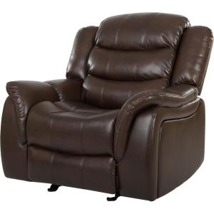 CHRISTOPHER KNIGHT HOME Merit Faux Leather Glider Recliner Club Chair, Dark Brown