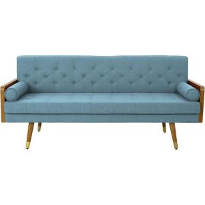 Christopher Knight Home Aidan Mid Century Modern Tufted Fabric Sofa, Blue(Blue)