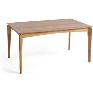 Christopher Knight Home Alma Dining Table, 6-Seater, Rubberwood with Walnut Veneer, Mid-Century, Natural Oak Finish(Dining Table)