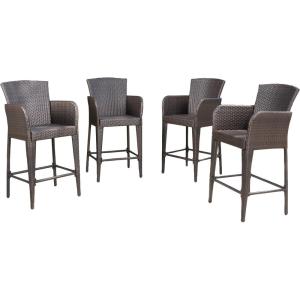 Christopher Knight Home Anaya 45″ Wicker Barstools, 4-Pcs Set, Multibrown