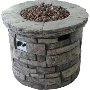 Christopher Knight Home Angeles Outdoor Circular Fire Pit – 40,000 BTU, Grey