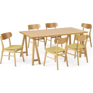 Christopher Knight Home Anthony Mid-Century Modern 7 Piece Dining Set, Light Beige and Natural Oak(Natural Oak + Green Tea)