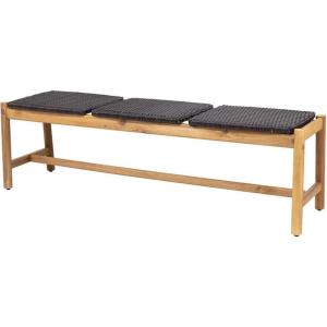 Christopher Knight Home Bonnie Outdoor 3 Seater Wicker Bench, Teak and Brown(Teak Finish  Brown)