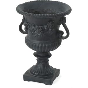 Christopher Knight Home Buena Outdoor 24″ Cast Stone Urn, Antique Black