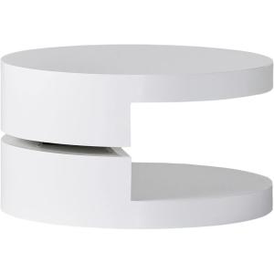 Christopher Knight Home CKH Small Circular Mod Rotatable Coffee Table, Glossy White