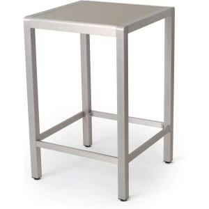 Christopher Knight Home Cape Coral Outdoor Aluminum Bar Table with Glass Top, Grey