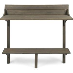 Christopher Knight Home Caribbean Outdoor Acacia Wood Balcony Bar Table, Grey Finish
