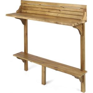 Christopher Knight Home Caribbean Outdoor Acacia Wood Balcony Bar Table, Natural Stained