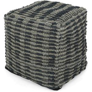 Christopher Knight Home Carolina Boho Fabric Cube Pouf, Blue and Teal, Natural