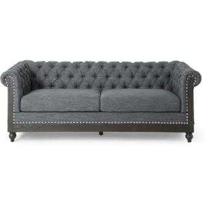 Christopher Knight Home Castalia Sofas, Cognac Brown + Natural(Charcoal + Black)