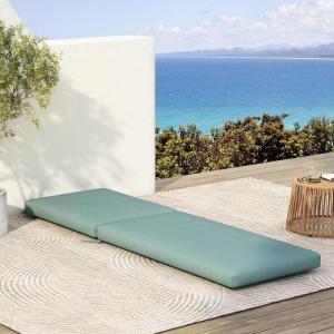 Christopher Knight Home Dale Patio Chair, Water-Repellent Fabric Chaise Lounge, Outdoor Lounger Cushion, Comfy and Durable Design, Medium, Beige(Teal)