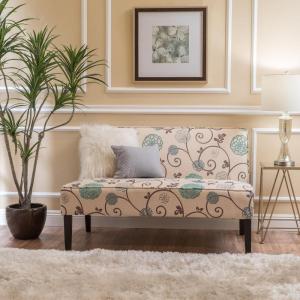 Christopher Knight Home Dejon Fabric Love Seat, White And Blue Floral