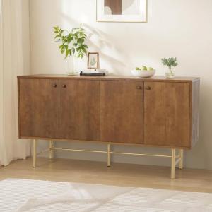 Christopher Knight Home Dodie Wooden Sideboard Cabinet, Large Sideboard Buffet Cabinet, Living Room Accent Storage Cabinet with Adjustable Shelves,Kitchen Cabinet Organizer for Coffee Bar,Walnut Brown(Natural Brown)