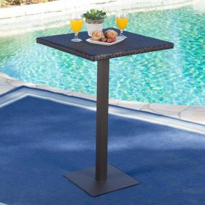 Christopher Knight Home Dominic Outdoor 26″ Wicker Square Bar Table, Multibrown