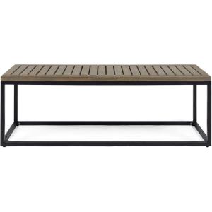 Christopher Knight Home Drew Outdoor Industrial Acacia Wood and Iron Bench, Gray, Grey Finish/Black Metal