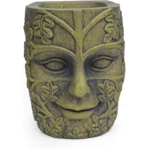 Christopher Knight Home Elliott Outdoor Mother Earth Urn, Antique Green Finish