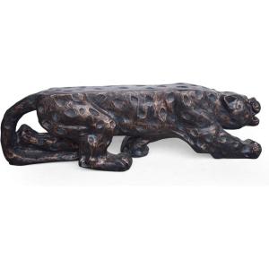 Christopher Knight Home Emersyn Outdoor Leopard Shaped Concrete Bench, Antique Copper Finish(Leopard  Antique Copper Finish)