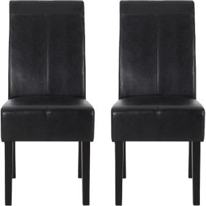 Christopher Knight Home Emilia Chocolate Brown Leather Dining Chairs (Set of 2)(Midnight Black + Espresso)