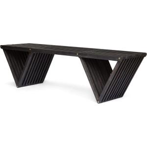 Christopher Knight Home Esme Outdoor Acacia Wood Bench, Dark Gray Finish(Bench)