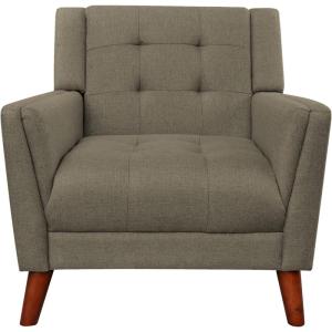 Christopher Knight Home Evelyn Mid Century Modern Fabric Arm Chair, Mocha, Walnut 31D x 30W x 32H in(Mid-Century Modern)