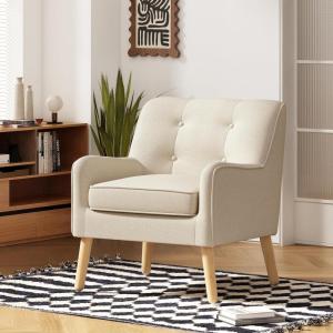 Christopher Knight Home Felicity Mid-Century Fabric Arm Chair, Teal 29.5D x 25W x 30.5H Inch(Beige)