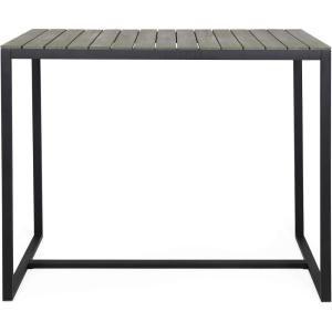 Christopher Knight Home Frieda Outdoor Modern Industrial Acacia Wood Bar Table, Teak Finish + Black(Gray Finish + Black)