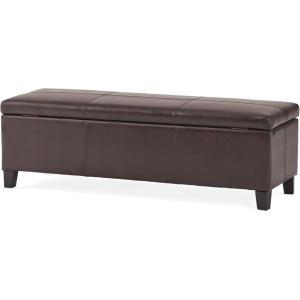 Christopher Knight Home Glouster Upholstered Storage Ottoman Bench, Forest Green Velvet, Matte Black(Pu brown)
