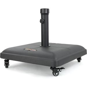 Christopher Knight Home Hayward 80lb Steel Square Umbrella Base with Wheels, Black