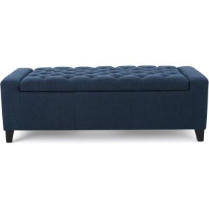 Christopher Knight Home Hikaru Fabric Storage Ottoman, Light Sky Dimensions: 20.50”D x 51.00”W x 17.00”H(Dark Blue)