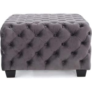 Christopher Knight Home Jaymee Velvet Ottoman, Grey(Grey)