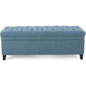 Christopher Knight Home Juliana Fabric Storage Ottoman, Blue