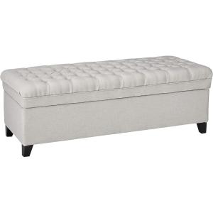 Christopher Knight Home Juliana Fabric Storage Ottoman, Light Gray