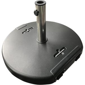 Christopher Knight Home Kelly Outdoor 132lb Concrete Circular Umbrella Base with Stainless Steel Collar, Black