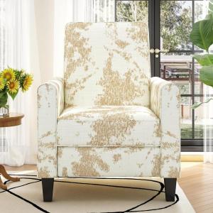 Christopher Knight Home Kenley Modern Fabric Upholstered Push Back Recliner Chair, Wooden Gliding Home Theater Seating, Comfy Reading Chair, Deep Seating Single Sofa Accent Chair, Mixed Blue(Yellow Ombre)