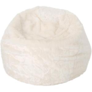 Christopher Knight Home Laraine Furry Glam White Faux Fur 3 Ft. Bean Bag, Small