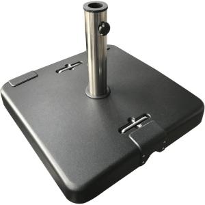 Christopher Knight Home Larissa Outdoor 119lb Concrete Square Umbrella Base with Stainless Steel Collar, Black